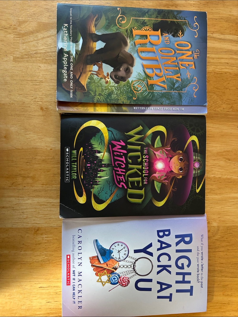 Scholastic Young Adult Books with Blue and Purple Covers